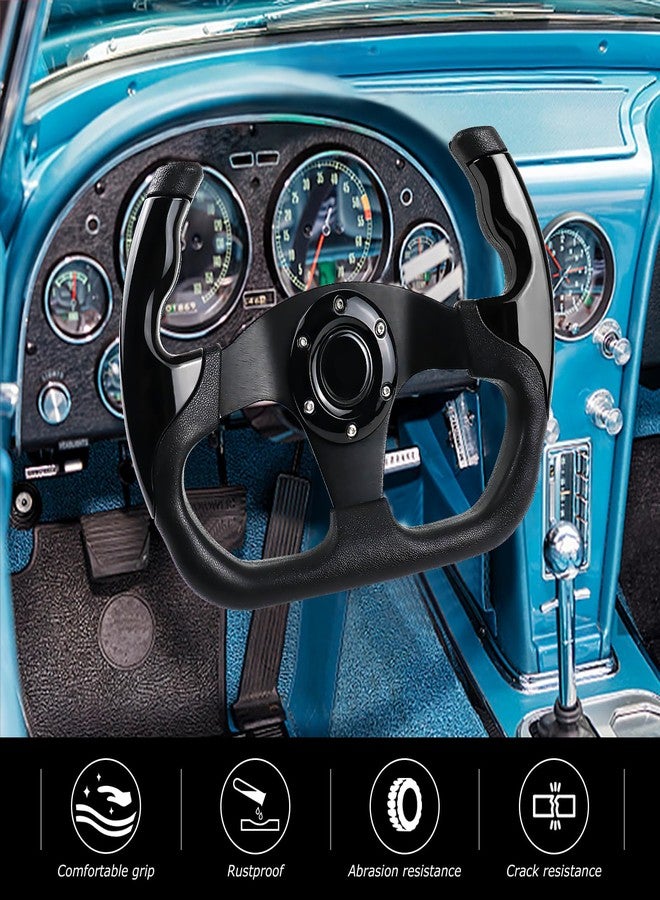 QYMOPAY Universal Racing Steering Wheel, 6 Bolt Anti-Slip Leather and Aluminum Gaming Steering Wheel with Horn Button for Racing/Car Sim Driving/JDM Sports - Image 4